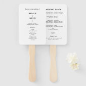 Moderne minimale bruiloft programma fan handwaaier (Voorkant en achterkant)