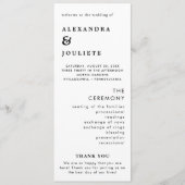 Moderne minimale bruiloft programma volgorde van e (Voorkant)