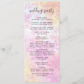 Moderne minimale bruiloft programma volgorde van e (Achterkant)