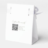 Moderne, minimale, bruiloft QR-code foto delen Bedankdoosjes (Achterkant)