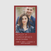 Moderne minimale bruiloft Save-the-Date Fotomagnee (Voorkant)