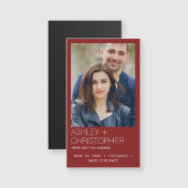 Moderne minimale bruiloft Save-the-Date Fotomagnee (Voorkant / Achterkant)