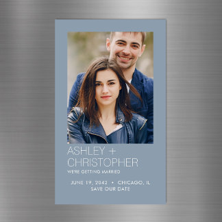 Moderne minimale bruiloft Save-the-Date Fotomagnee