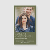 Moderne minimale bruiloft Save-the-Date Fotomagnee (Voorkant)