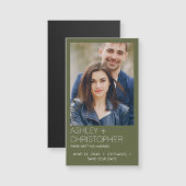 Moderne minimale bruiloft Save-the-Date Fotomagnee (Voorkant / Achterkant)