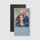 Moderne minimale bruiloft Save-the-Date Fotomagnee (Voorkant / Achterkant)