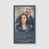 Moderne minimale bruiloft Save-the-Date Fotomagnee (Voorkant)
