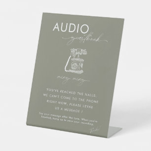 Moderne minimale bruiloft telefoon Audio Gastenboe Reclamebord Met Voetstuk