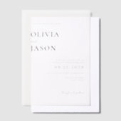 Moderne minimale bruiloft vellum uitnodigingen (Offset)