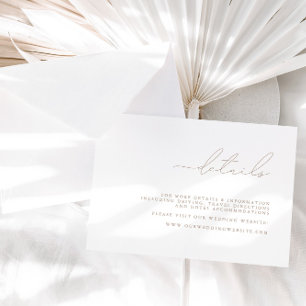 Moderne, minimale bruiloft - Versluitingskaart RSVP Kaartje