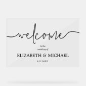 Moderne minimale bruiloft welkom acryl bord (Voorkant)