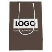 Moderne, minimale bruine zakelijke Logo Medium Cadeauzakje (Achterkant)