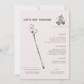 Moderne minimale campagne | Bachelorette Weekend Kaart (Achterkant)