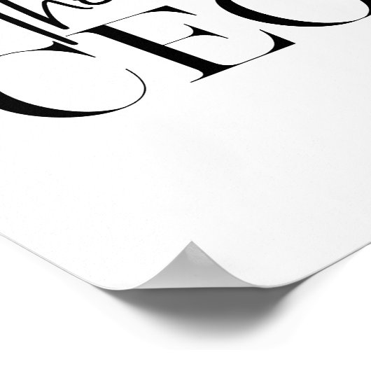 Moderne minimale CEO Black Poster (Hoek)