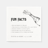 Moderne minimale Champagne Leuke Feiten Bruiloft Servet (Voorkant)