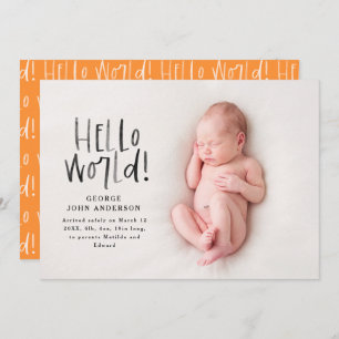 Moderne, minimale chic oranje typografie foto aankondiging