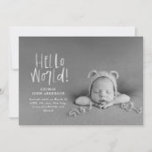 Moderne, minimale chic roze typografie foto aankondiging (Voorkant)