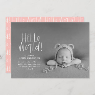 Moderne, minimale chic roze typografie foto aankondiging