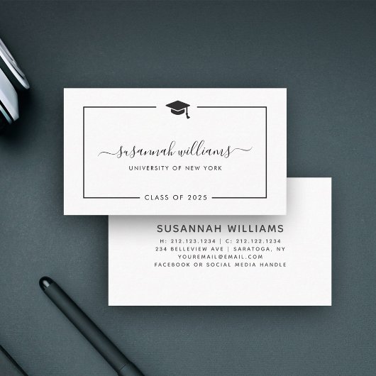Moderne Minimale Chic Script Afstuderen Calling Ca Visitekaartje