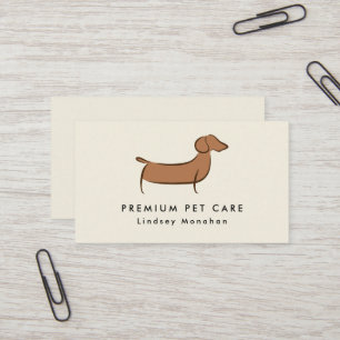 Moderne minimale Dachshund Dog Pet Care Visitekaartje