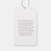 Moderne, minimale, "DANK U" bruiloft Cadeaulabel (Achterkant)