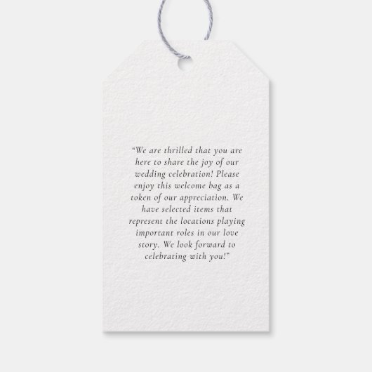 Moderne, minimale, "DANK U" bruiloft Cadeaulabel (Achterkant)