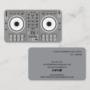 Moderne minimale dj-muziek draaitafel visitekaartje