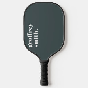 Moderne, minimale donkere aangepaste naam Pickleba Pickleball Paddle
