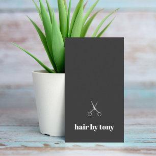 Moderne, minimale donkergrijze Faux Silver Haarsty Visitekaartje