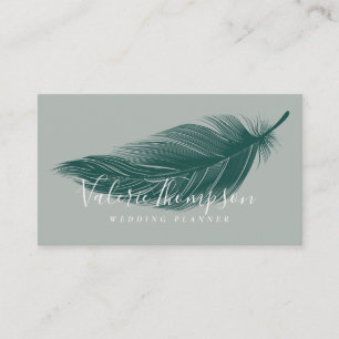 Moderne minimale donkergroene elegante boho veer visitekaartje