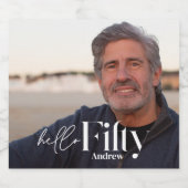 Moderne minimale eenvoudige foto 50e verjaardag bier etiket (Enkel label)