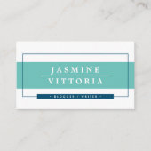 MODERNE MINIMALE eenvoudige grens jade band navy Visitekaartje (Voorkant)