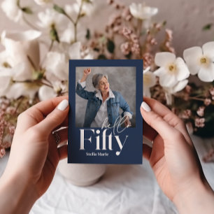 Moderne minimale eenvoudige marine blauw 50ste ver kaart