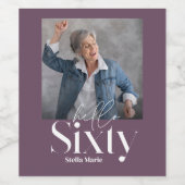 Moderne minimale eenvoudige paarse girly 60e verja wijn etiket (Enkel label)