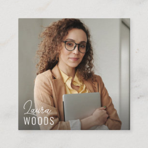 Moderne, minimale, eenvoudige professionele foto vierkante visitekaartje