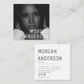 Moderne, minimale, eenvoudige professionele foto vierkante visitekaartje (Voorkant / Achterkant)