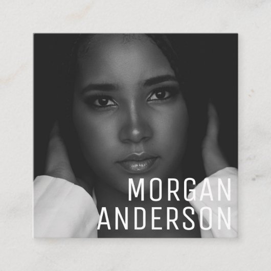 Moderne, minimale, eenvoudige professionele foto vierkante visitekaartje (Voorkant)