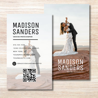 Moderne, minimale, eenvoudige professionele foto visitekaartje