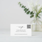 Moderne minimale eenvoudige QR-code bruiloft RSVP Informatiekaartje (Staand voorkant)