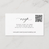 Moderne minimale eenvoudige QR-code bruiloft RSVP Informatiekaartje (Voorkant)