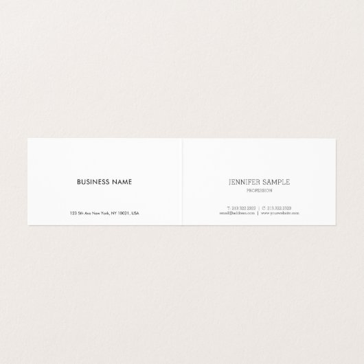 Moderne, minimale, eenvoudige rendabele Sjabloon Visitekaartjes (Binnenkant ongevouwen)