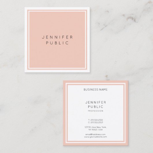 Moderne, minimale, eenvoudige Sjabloon Vierkante Visitekaartje (Voorkant / Achterkant)