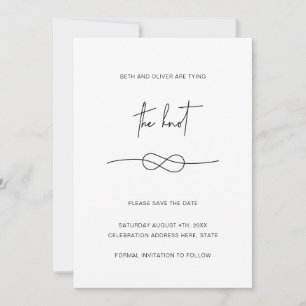 Moderne Minimale Eenvoudige Zwarte Knot sparen de  Save The Date