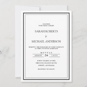 Moderne Minimale Eenvoudige Zwarte Script Frame Br Kaart