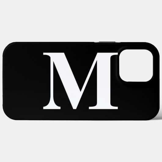 Moderne, minimale Elegant Custom Black Monogram Case-Mate iPhone Case (Achterkant (horizontaal))