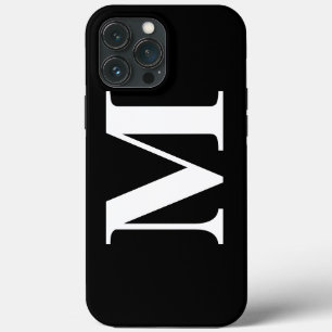Moderne, minimale Elegant Custom Black Monogram iPhone 13 Pro Max Hoesje