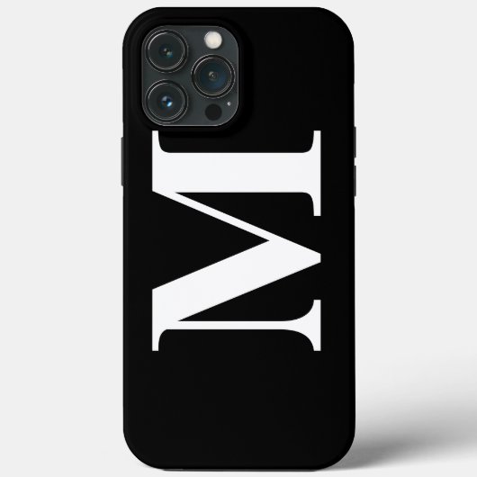 Moderne, minimale Elegant Custom Black Monogram Case-Mate iPhone Case (Achterkant)