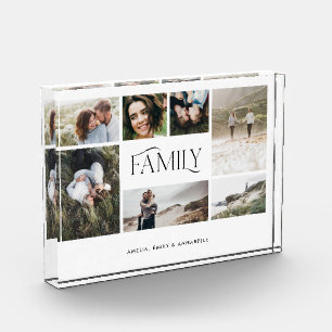 Moderne minimale elegant multi-7-fotofamilie fotoblokken