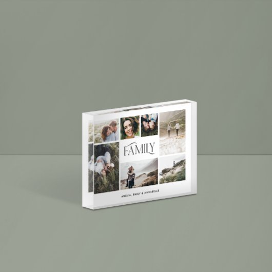 Moderne minimale elegant multi-7-fotofamilie fotoblokken