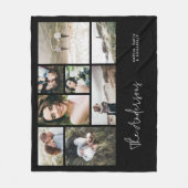 Moderne minimale elegant multi-8-fotofamilie fleece deken (Voorkant)